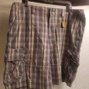 851 - Mossimo Supply 40W Plaid Cargo Shorts